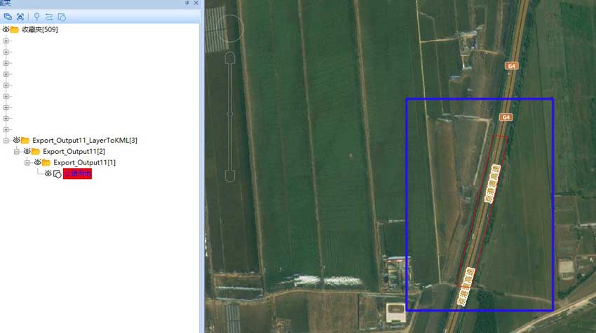 奥维卫星地图导入kml效果